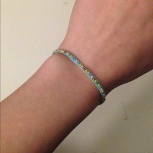 Hand made woven and beaded adjustable bracelet